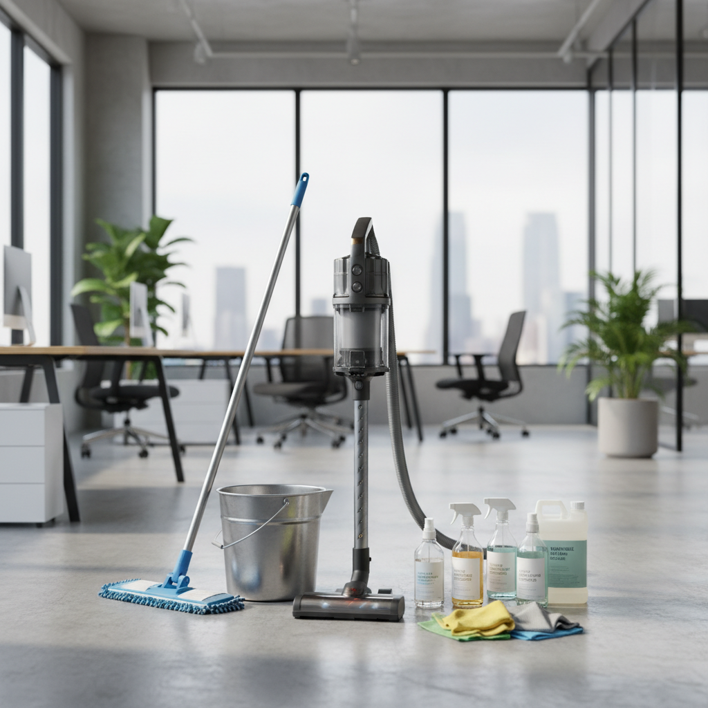 Modernios valymo priemonės biuro patalpų valymui