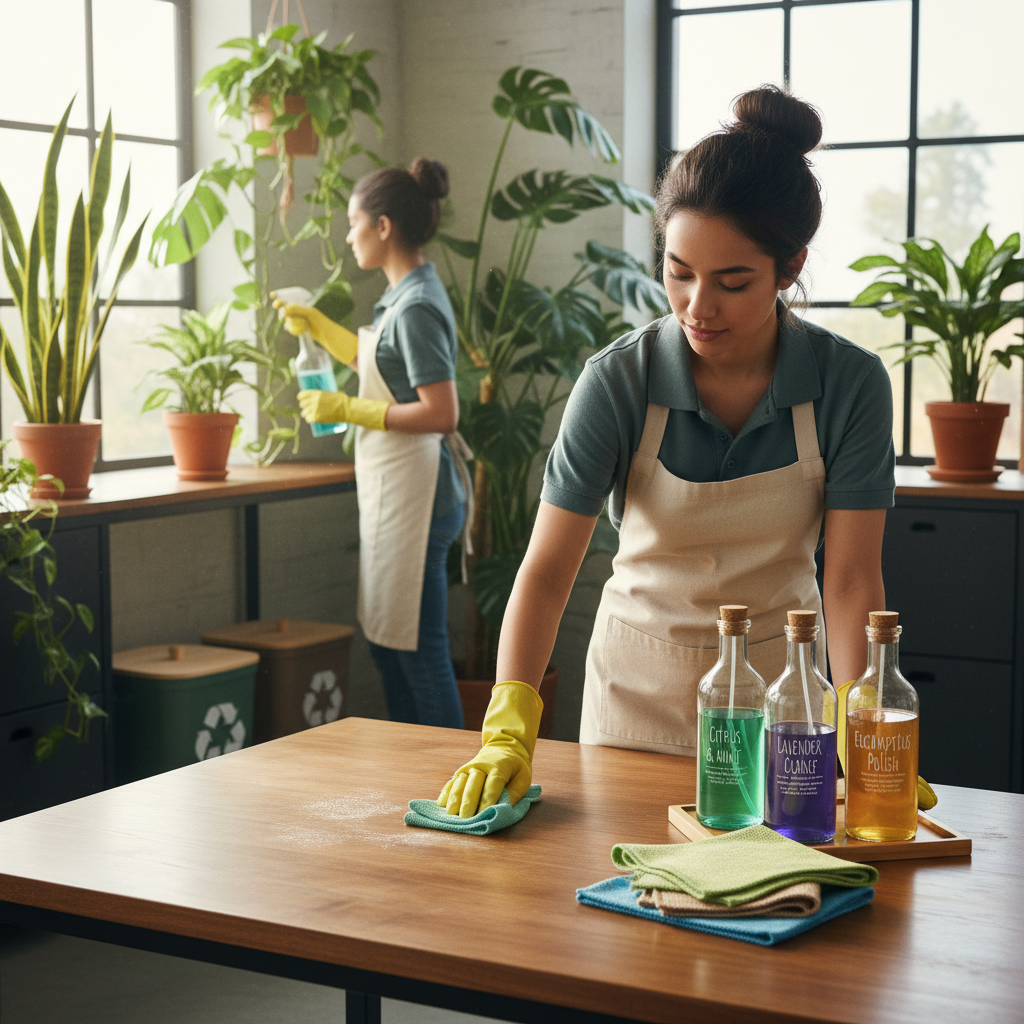 Ekologiškas biurų valymas naudojant natūralias priemones