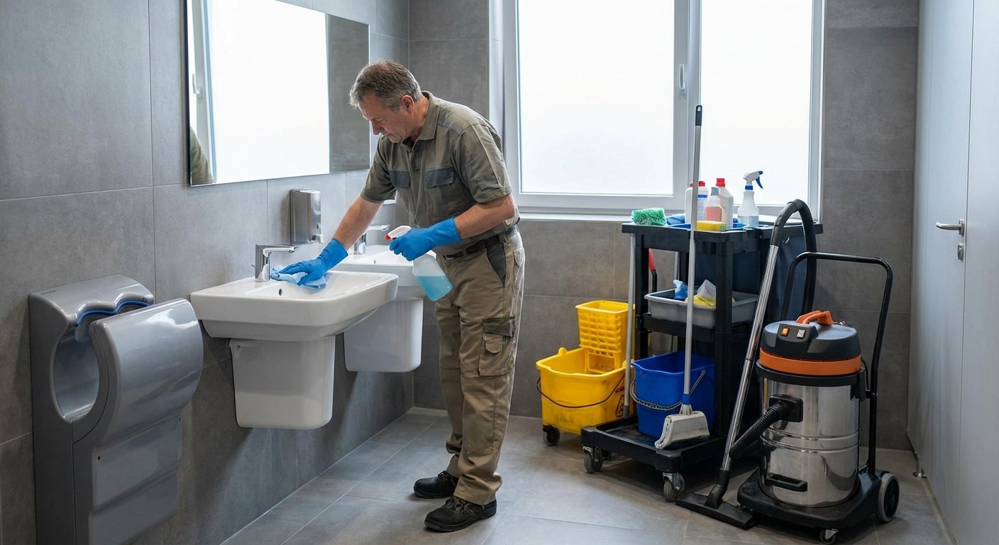 Biuro sanitarinių patalpų priežiūra ir valymas