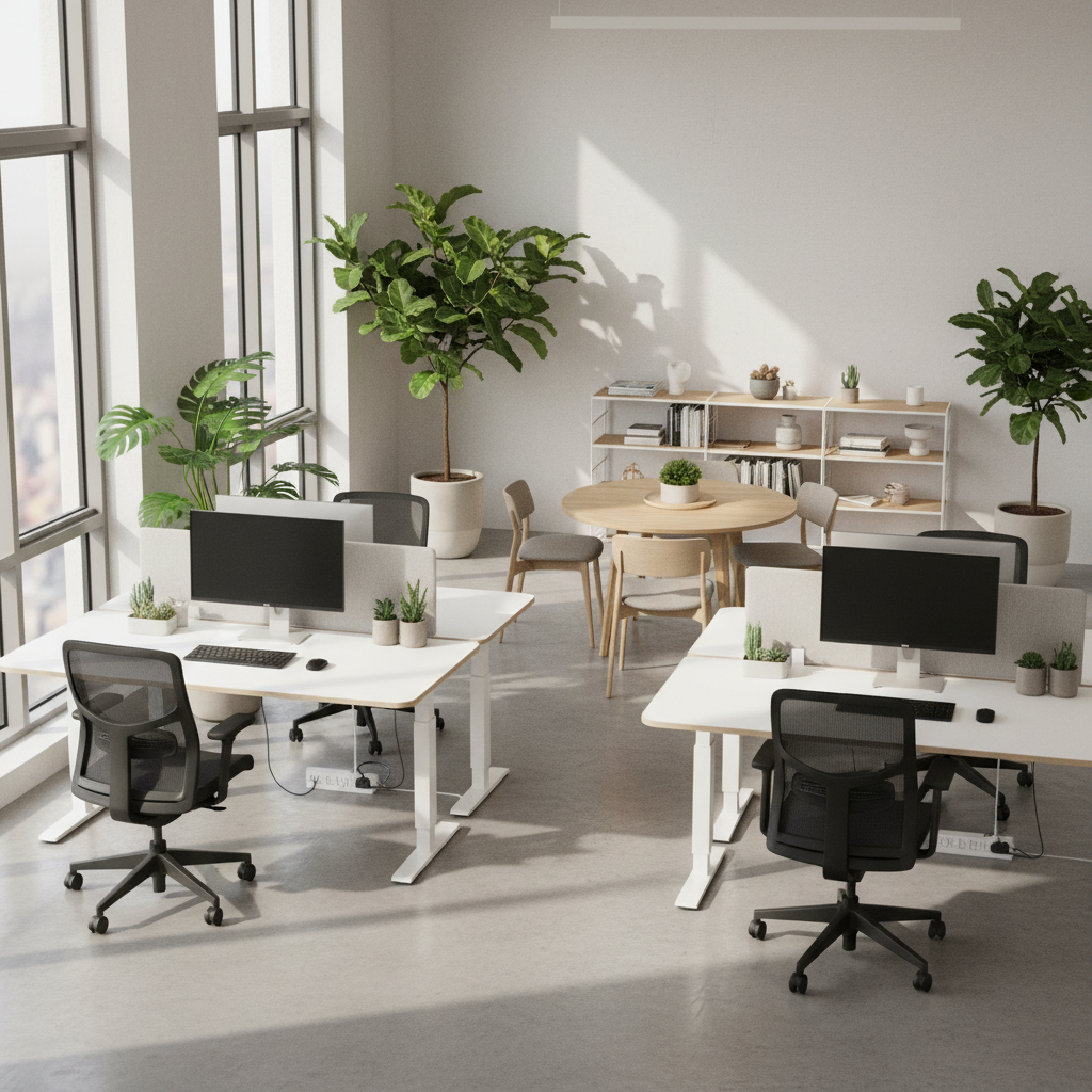 Tvarkingos biuro patalpos su augmenija