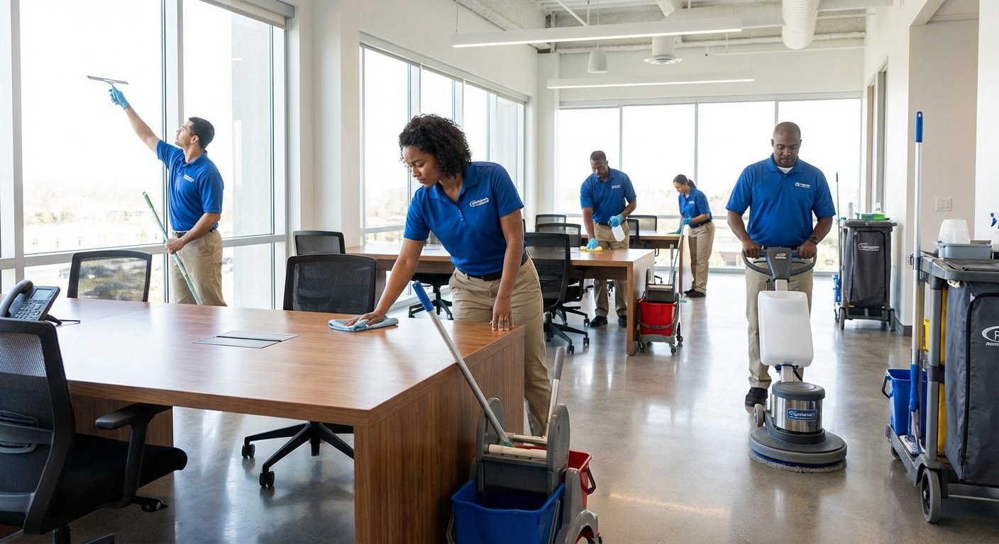 Biurų valymo įmonės pasirinkimas – profesionali komanda valo biurą