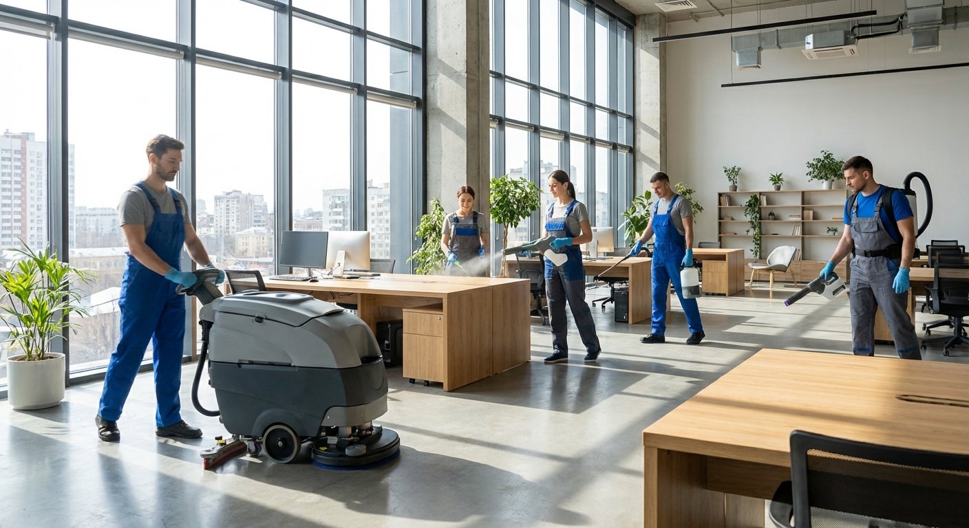 Profesionalus patalpų valymas moderniame biure