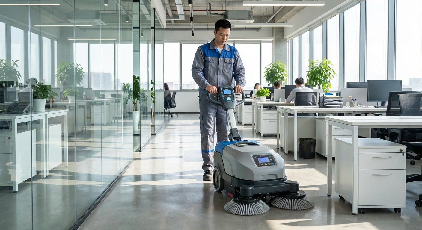 Valytojas valo biuro grindis modernia įranga