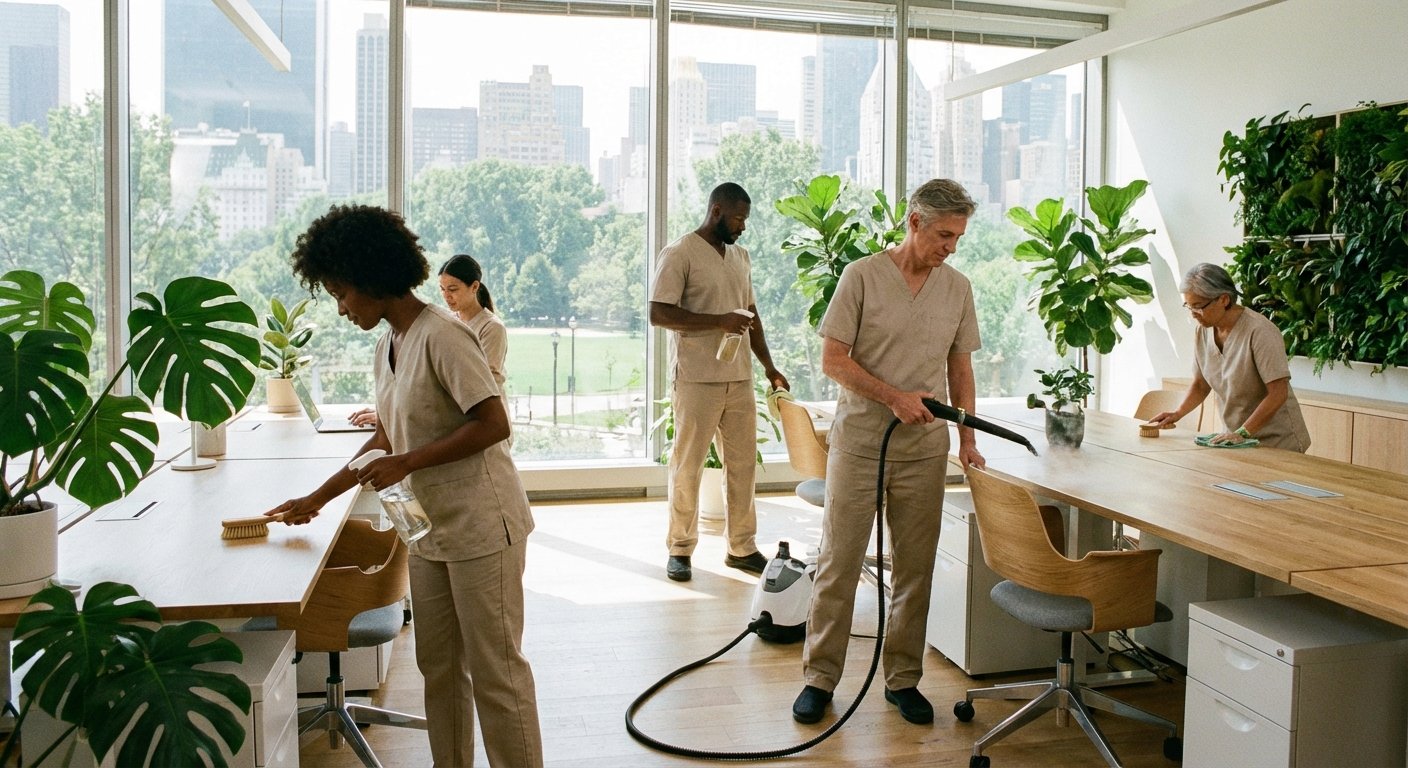 Ekologiškas biurų valymas su natūraliomis priemonėmis moderniame biure