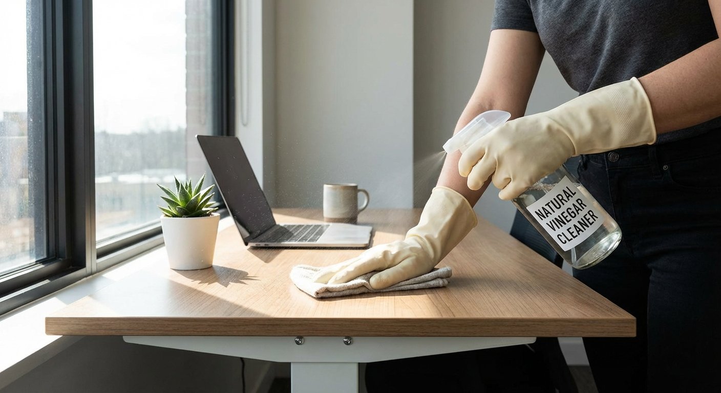 Ekologiškos valymo priemonės biuro stalų valymui