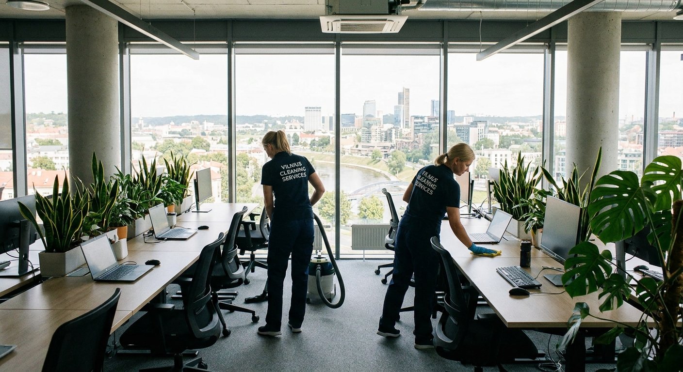 Modernus biurų valymo paslauga Vilniuje – švarūs ofisai ir profesionalūs darbuotojai