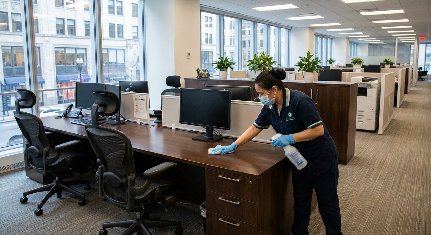 Biurų baldų valymas komercinėje aplinkoje